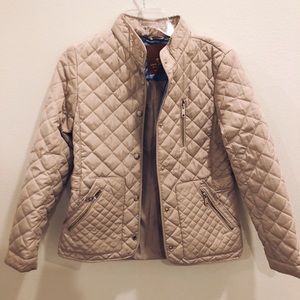 Zara Girls Beige/Tan Quilted Puffer Light Jacket